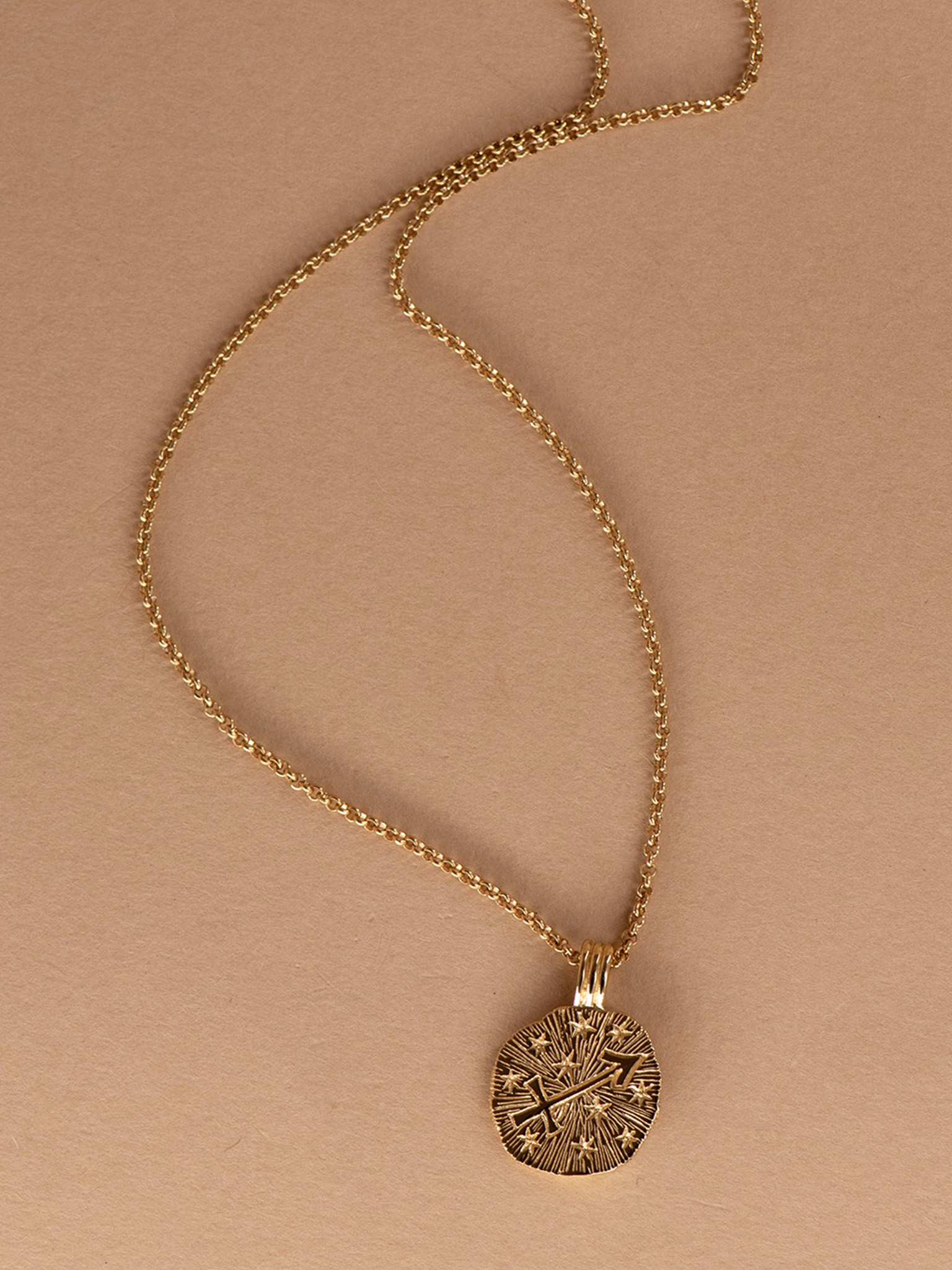 Sun in sagittarius necklace - 22k gold vermeil